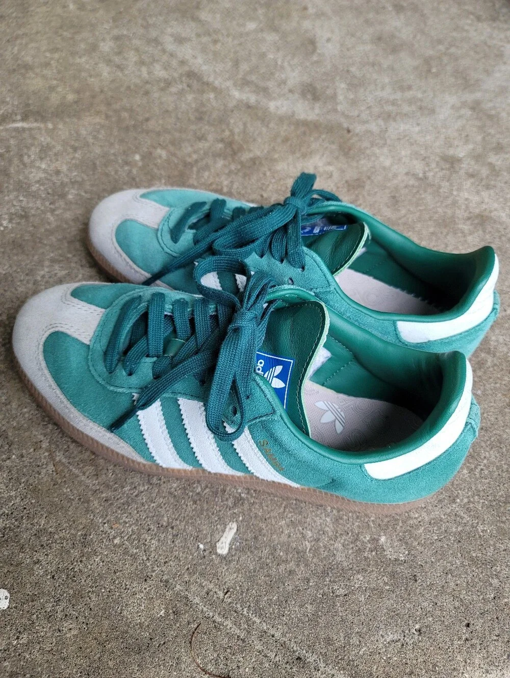 adidas Samba OG Collegiate Green Suede Grey Trim Gum Sole Sneaker US 6 Pre-owned - Picture 2 of 12